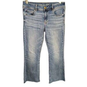 American Eagle Outfitters Kick Boot Jeans Med Wash Super Stretch Women's 12 Reg*